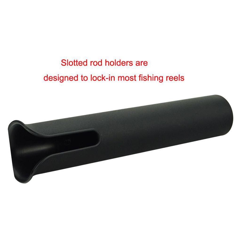 2x Plastic Fishing Rod Holder Boat 1 Pole Tube Rack Stand Bracket Black