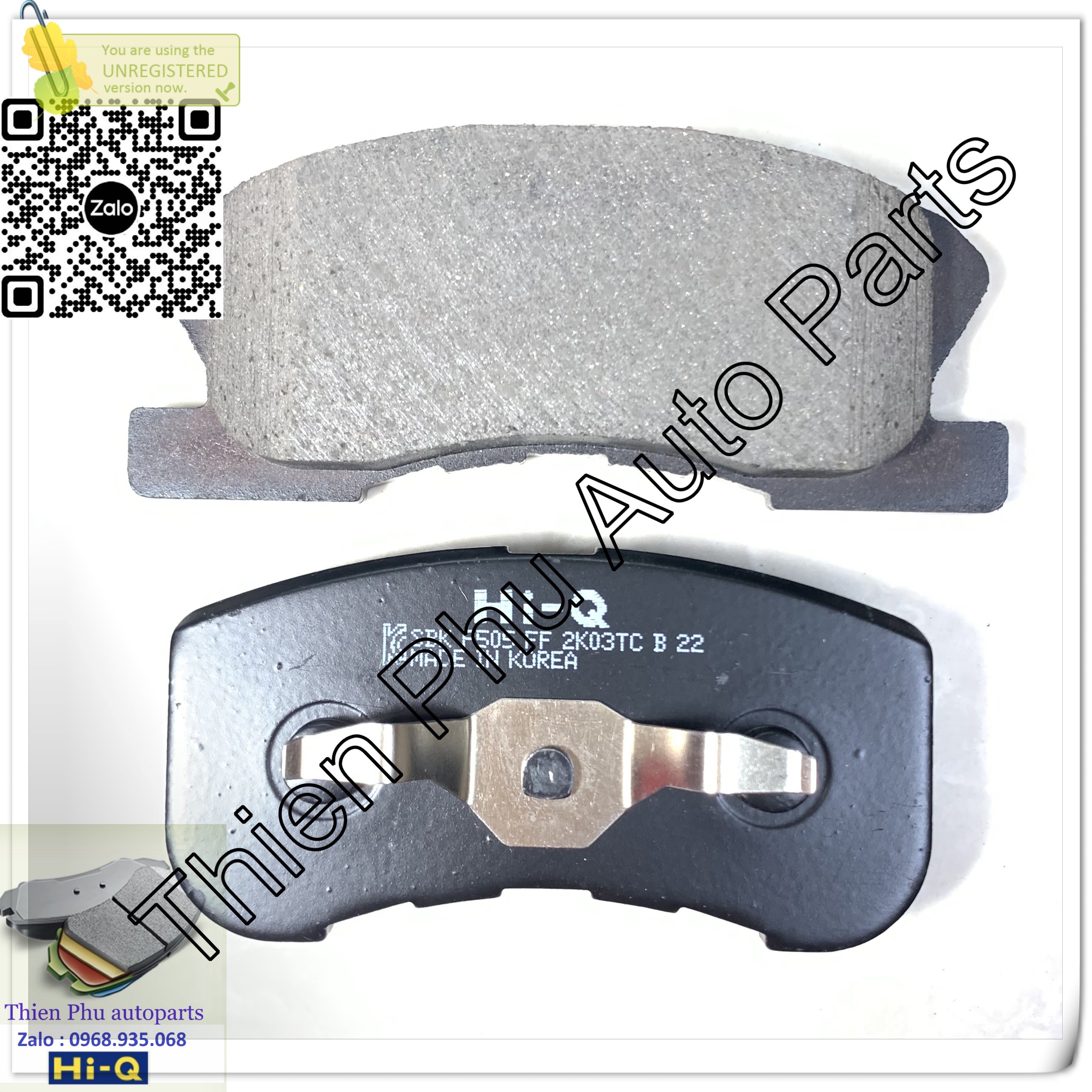 Má phanh chính hãng Hi-Q cho Wigo (17- ) + Daihatsu Mira ( 17- ) - Bố thắng trước. OEM Brake Pad : 0449197201 0449197201000 0449197205 0449197205000 0449197212000 0449197401 0449197401000 0449197403000