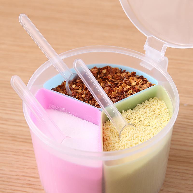 Hộp Đựng Gia Vị 3 Ngăn Tiện Lợi Cho Nhà Bếp