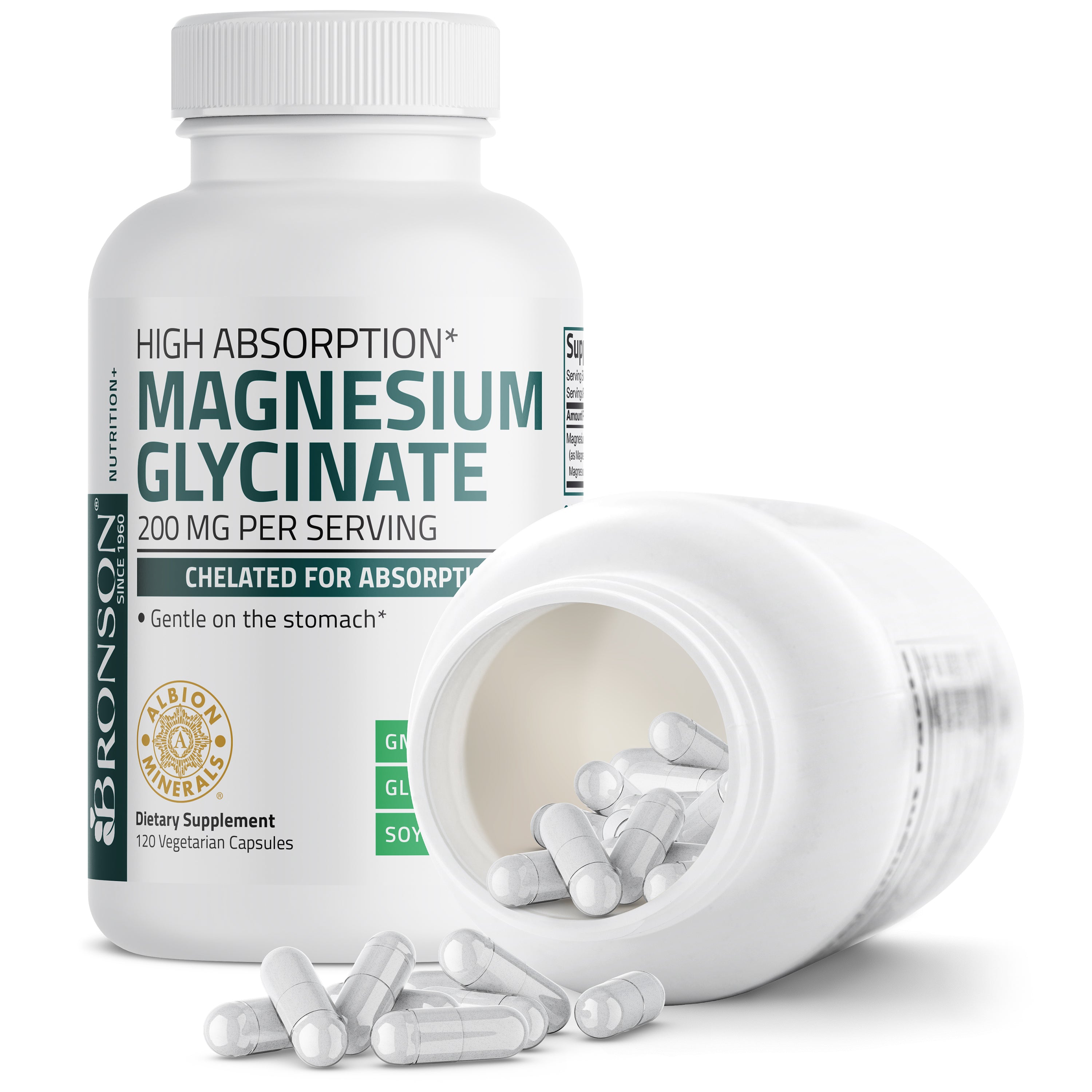 Bronson Magnesium Glycinate 200mg (120 Viên) - Giảm Nguy Cơ Tiểu Đường Hỗ Trợ Sức Khỏe Xương Khớp Của Mỹ
