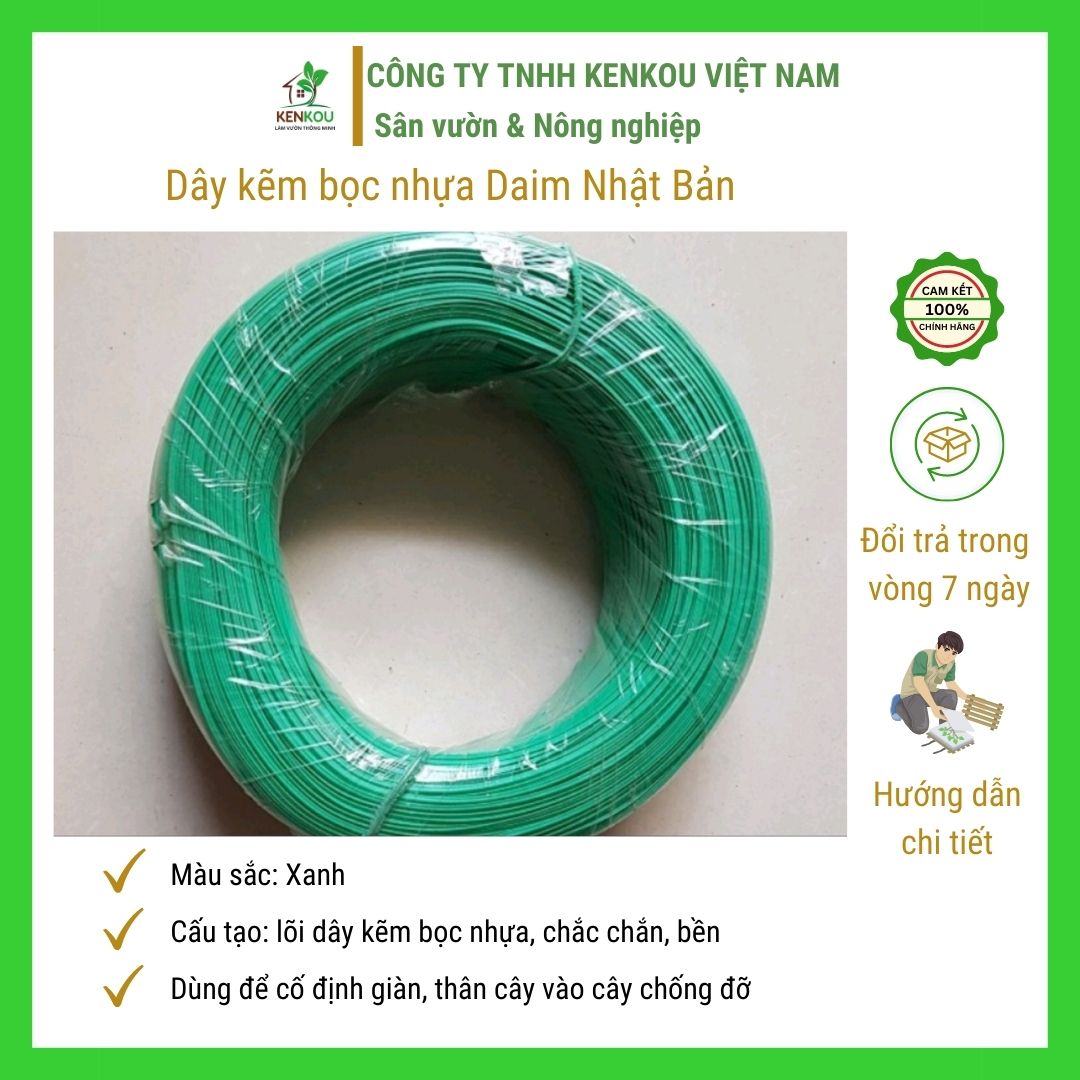 Dây kẽm xanh Hàng Chính Hãng DAIM Nhật Bản giúp định hình thân cây vào cây chống đỡ