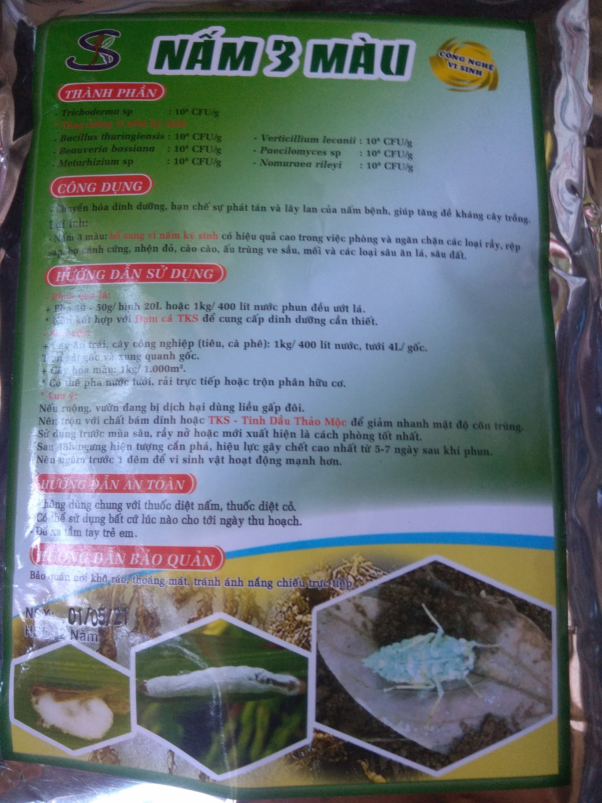 Phân vi sinh vật BTMET Nấm 3 màu- gói 1 kg