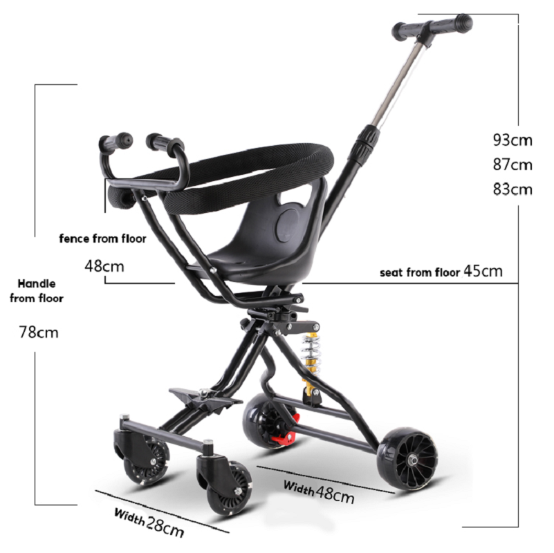 Baby foldable magic stroller ultra lightweight 4 wheels scooter for kids children tricycle bicycle - BLC602