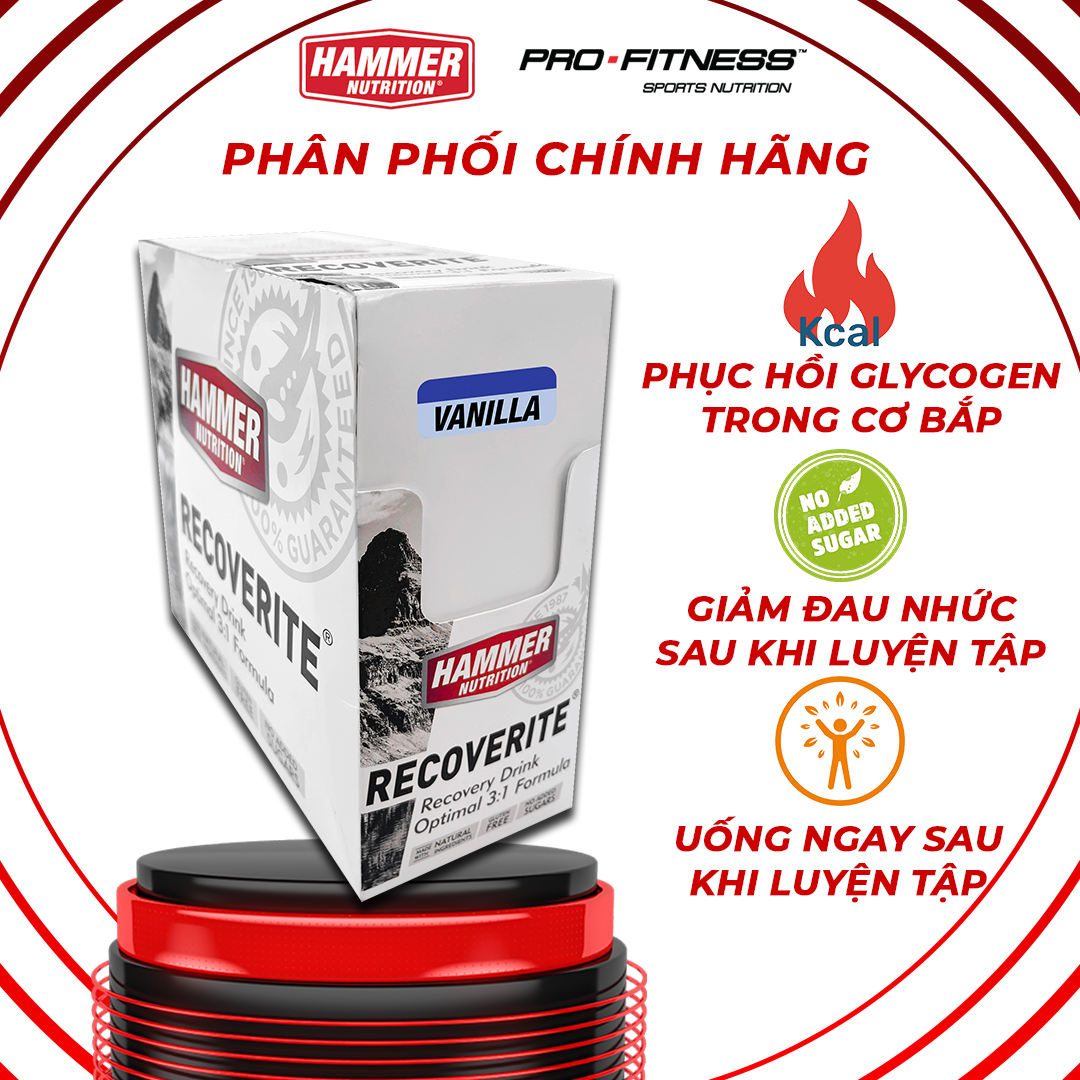 Hộp 12 gói sữa phục hồi cơ bắp Recoverite - Giảm đau nhức sau khi tập luyện, xây cơ hiệu quả