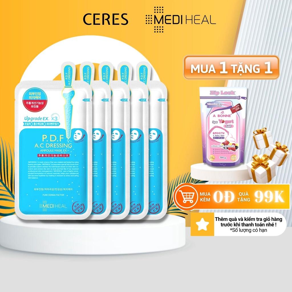 Combo 5 Mặt Nạ Mediheal P.D.F  AC Dressing Ampoule Mask Giảm Mụn Làm Dịu Da 25ml/Miếng