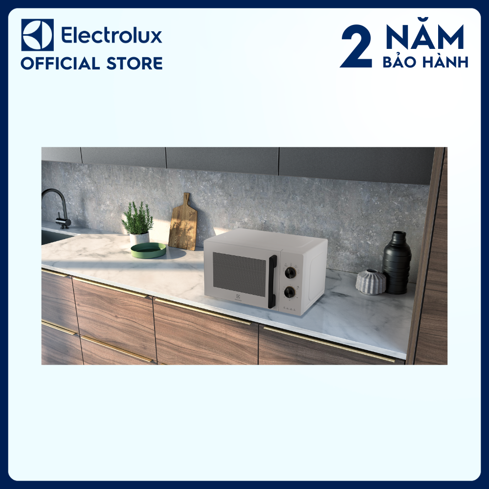 Lò vi sóng để bàn Electrolux UltimateTaste 300 20L - EMM20K22W - Chương trình cài sẵn tiện lợi, công suất lớn, hâm nóng nhanh hơn [Hàng chính hãng]