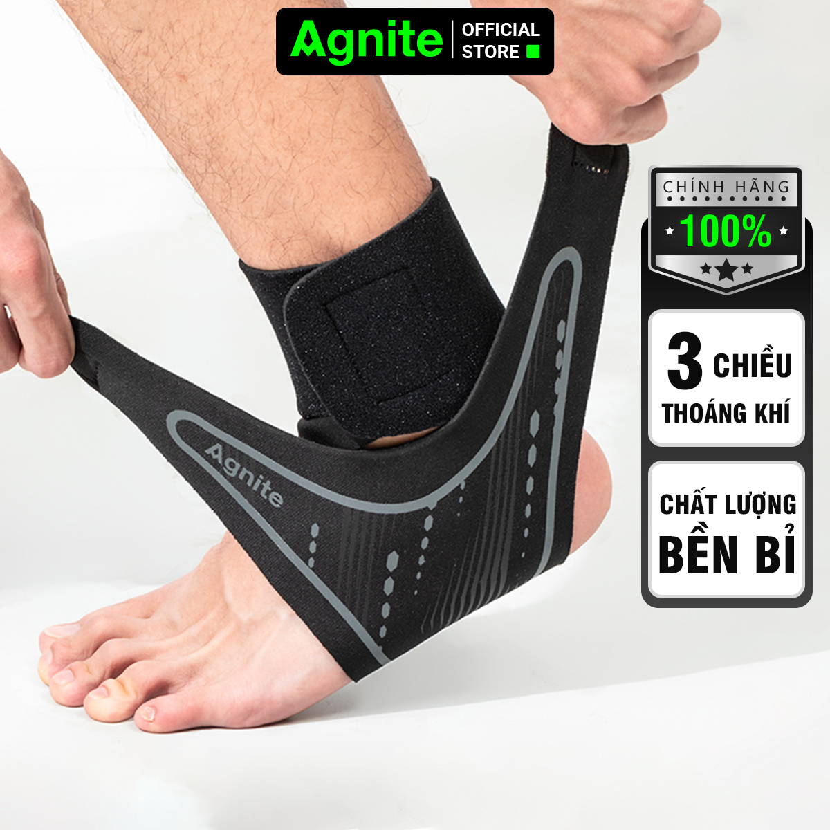 Đai cổ chân, băng quấn bảo vệ mắt cá chân Agnite chính hãng, cao cấp, thích hợp sử dụng nhiều môn thể thao