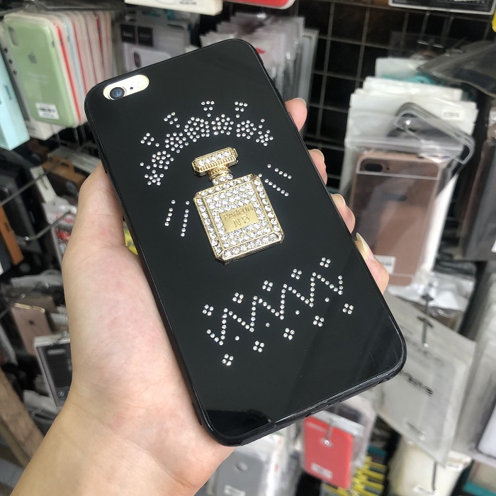 Ốp lưng viền màu silicon chống sốc đính đá dành cho iPhone 7