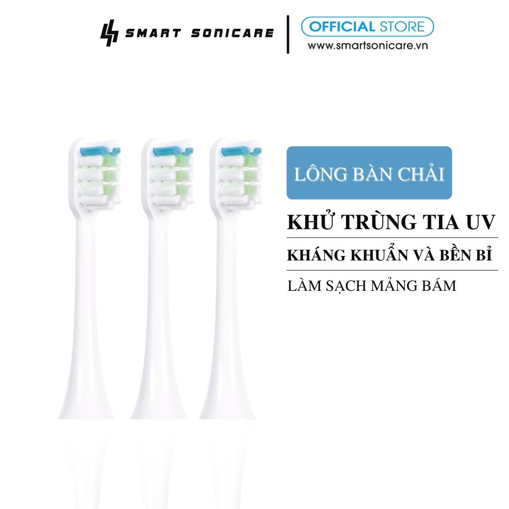 Đầu bàn chải thay thế cho bàn chải điện Smart Sonicare SS01- Trắng-làm sạch mảng bám, diệt vi khuẩn