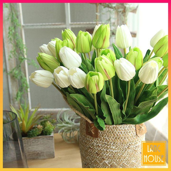 Hoa Giả Hoa Lụa - HOA TULIP CAO CẤP Dài 46cm