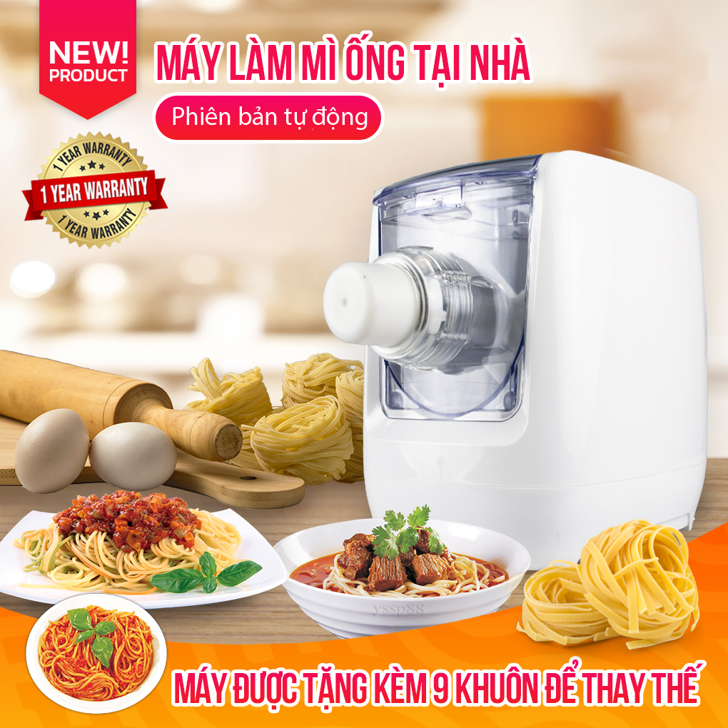 Máy Làm Mì Pasta Maker Thế Hệ Mới Nhất. Làm Được Mọi Loại Sợi Theo Yêu Cầu Với 9 Đầu Tặng Kèm. Hàng Nhập Khẩu Cao Cấp Chính Hãng SGE Thailand