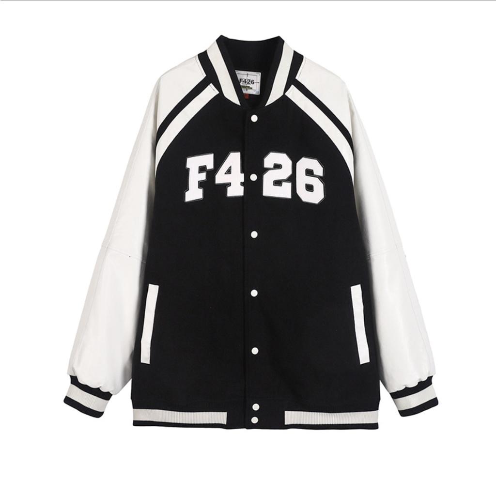 Áo khoác bomber nữ nam F426 chất da lộn Unisex, Áo khoác form rộng 2 lớp dày dặn SENAVA