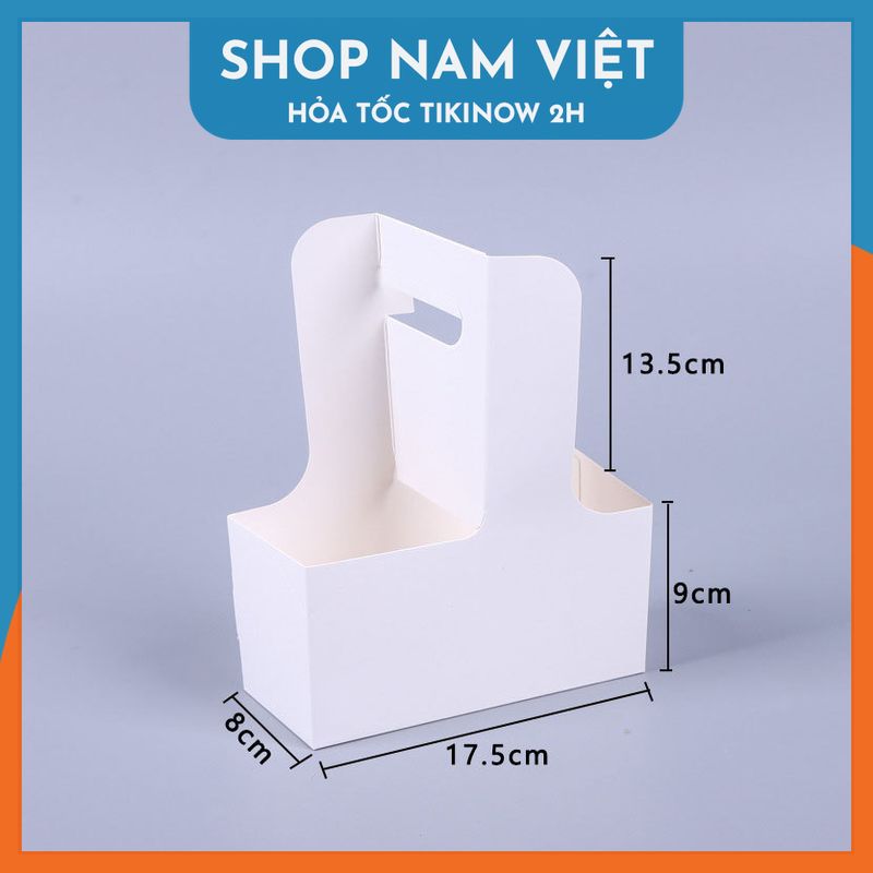 Set 5 Túi Giấy Kraft 2 Ngăn Đựng Ly Nước và Hoa, Gói Quà