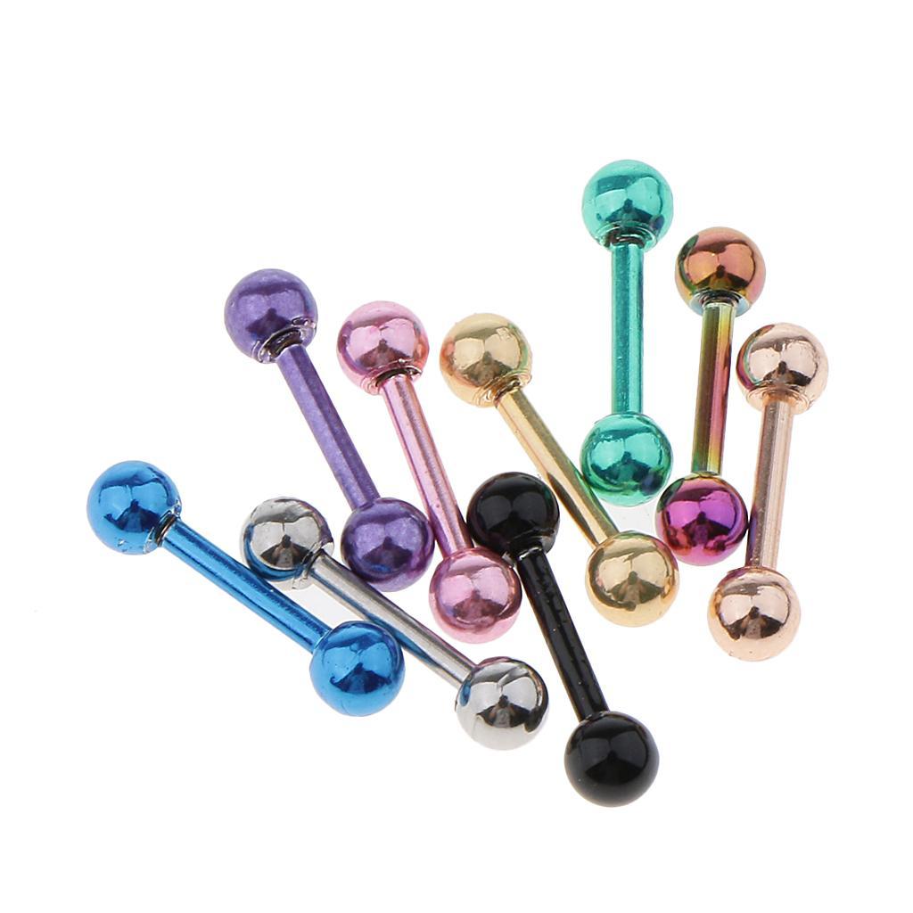 9 Pieces Stainless Steel Barbell  Lip  Stud  16g 3mm Ball