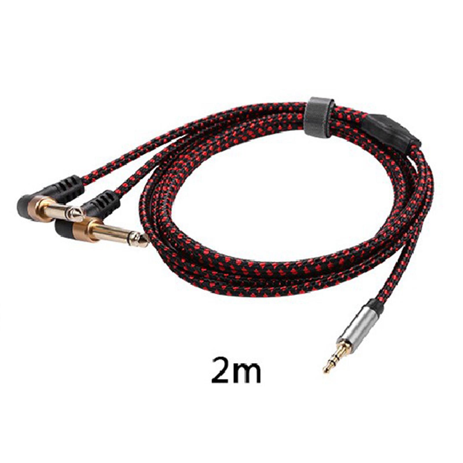 3.5 mm to 2 X 6.35 mm, Gold-Plated 3.5mm 1/8" TRS Male to Dual 6.35mm 1/4" TS Male Mono Audio Splitter Cable for Smartphone, Amplifiers