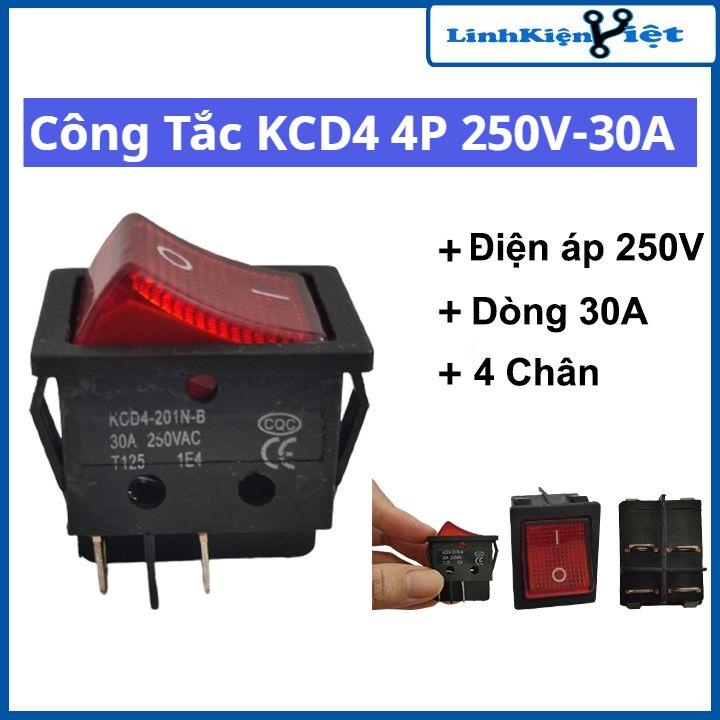 Công tắc bập bênh KCD4 250V 30A 4 chân, công tắc máy hàn chịu tải lớn