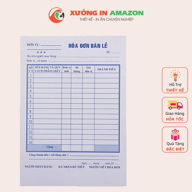 Hoá đơn bán lẻ 2 liên khổ A5 loại xịn (1 quyển)