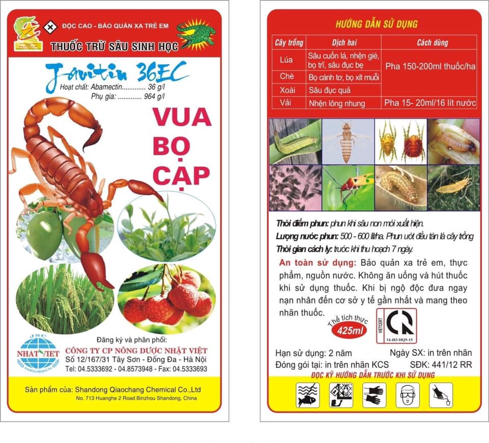 Trừ sâu Javitin 36EC 425ml trừ sâu xanh, sâu tơ