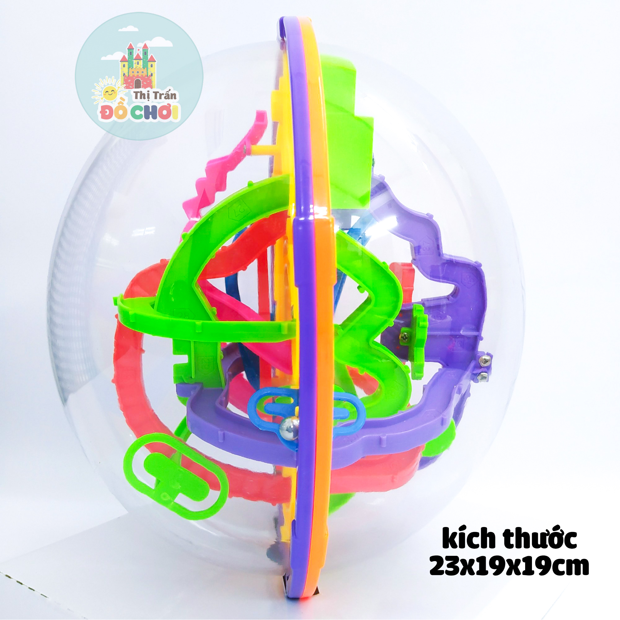 Bộ đồ chơi thông minh phát triển trí tuệ cho bé quả cầu mê cung không gian 3D Magic Maze Ball Kích Thước To 20cm 71-01