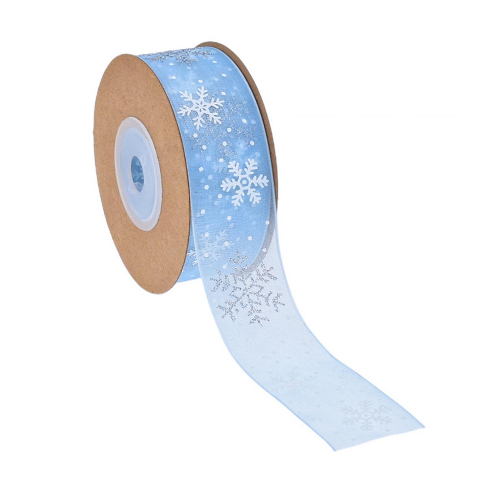 Christmas Tree Ribbon, Snowflake Ribbon Christmas Xmas Tree Decor, Christmas Snowflakes Printed Ribbon for Garlands ,