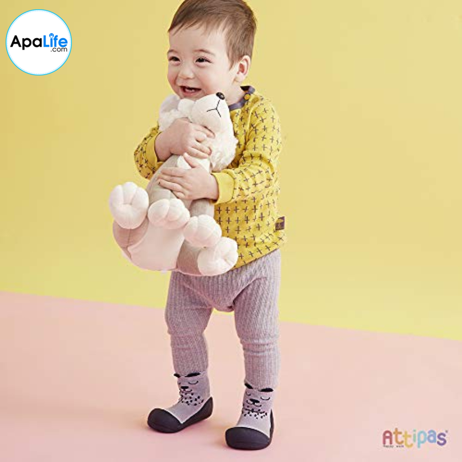 Attipas Cutie Pink AT001 - Giày tập đi cho bé trai /bé gái từ 3 - 24 tháng nhập Hàn Quốc: đế mềm, êm chân &amp; chống trượt