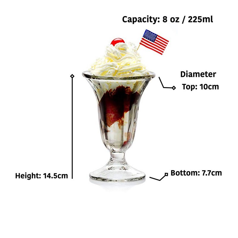 Bộ 6 Ly Kem Alaska Sundae Thái Lan Dung Tích 225ml Cao Cấp