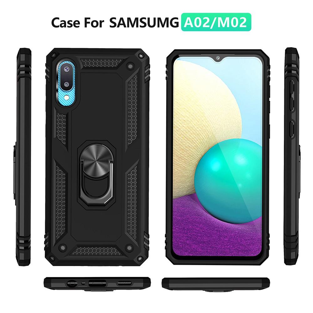 Ốp lưng cho Samsung A02 M02 chống sốc 2 lớp kèm nhẫn iring làm giá đỡ
