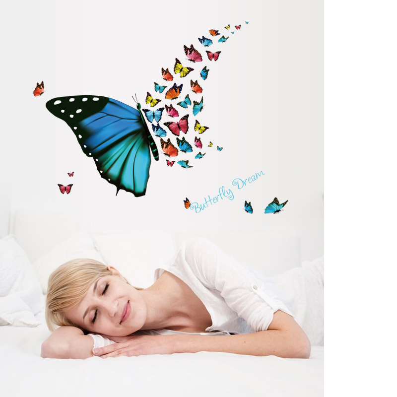 Decal dán tường bướm lãng mạn trang trí salon, spa, cửa hàng sang trọng dán được trên kính, gỗ