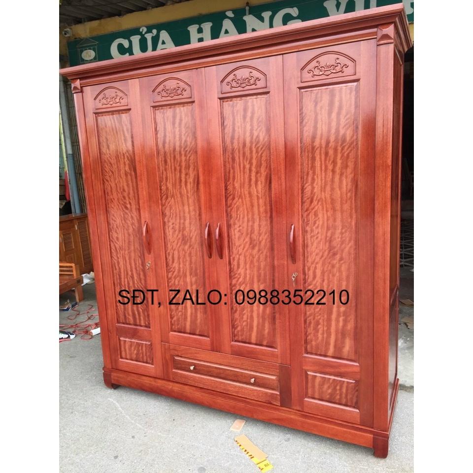 Tủ quần áo 4 cánh gỗ xoan đào