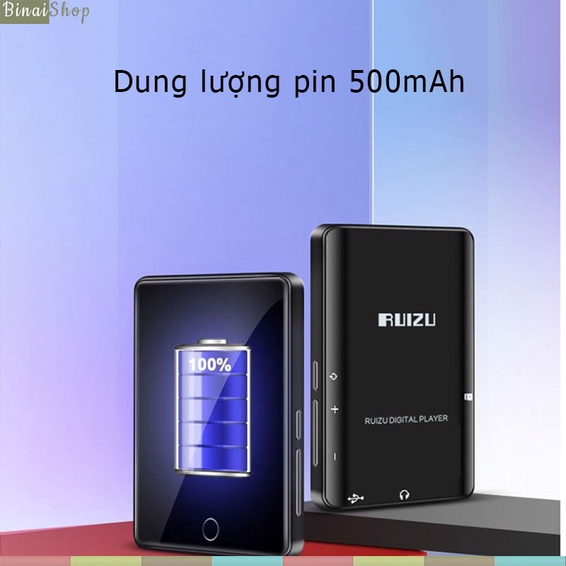 Ruizu M7 - Máy Nghe Nhạc HIFI Màn Hình Cảm Ứng, Bluetooth 5.0, Hỗ Trợ Loa Ngoài (8GB) - Hàng chính hãng