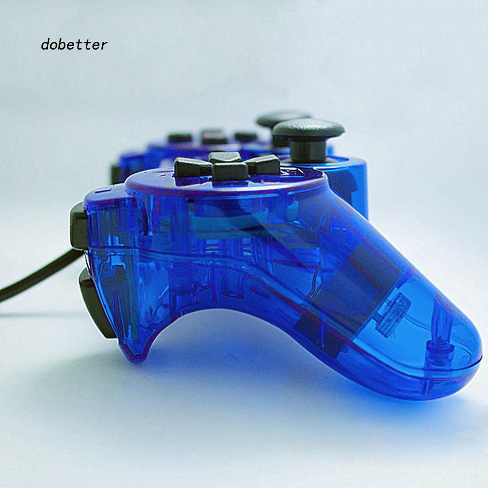 Tay cầm PS2 xanh dương trong suốt có rung PlayStation PC - miếng lót chuột