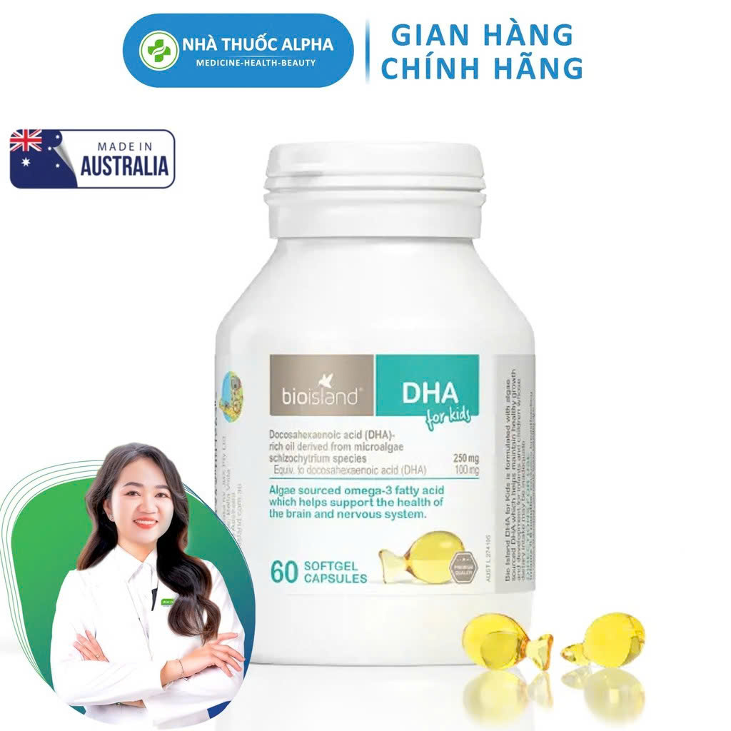 Viên uống Tăng cường DHA cho trẻ Bioisland DHA 60 Viên