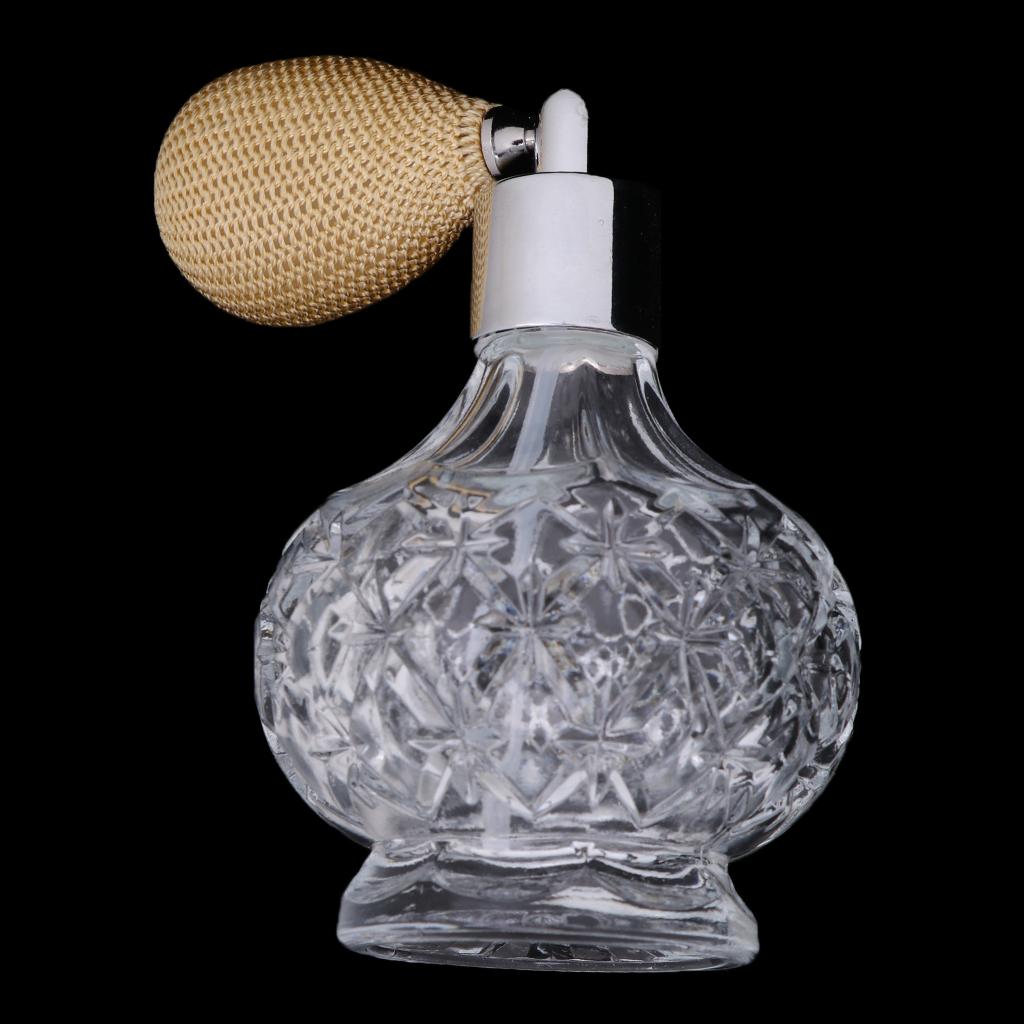 Bình Pha Lê Cổ điển Rỗng Chai Nước Hoa Ngắn Phun Phun Thủy Tinh 100ml
