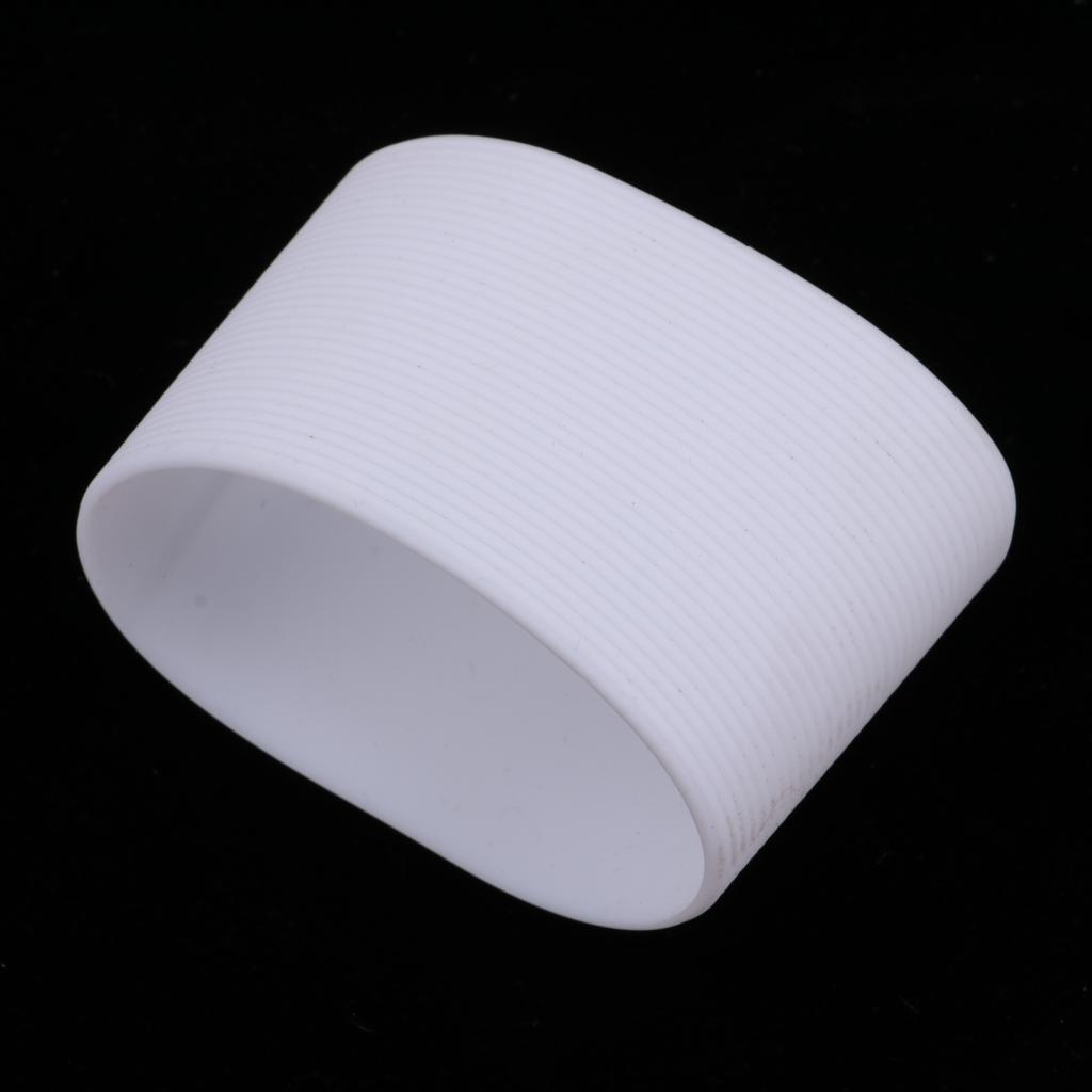 Silicone Sleeve for Sports Water Cup Glass Bottles , White Color