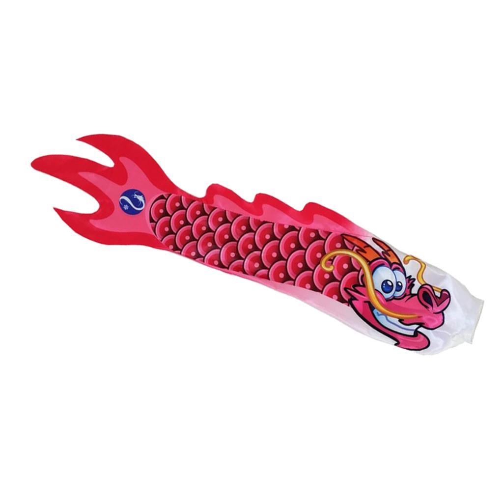 2Pcs Dragon Carp Wind Sock Koinobori Kite Flag Hanging Wall Decor