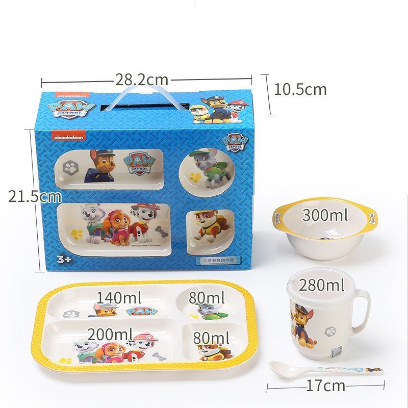 Set 4 món chén, dĩa phần, muỗng và ly uống nước hình chú chó cứu hộ Dog Paw Patrol  cho các bé ăn uống - 140P7NWW6632