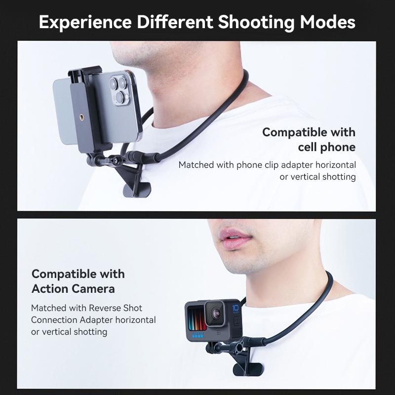 Cho GoPro Hero 11 10 9 8 DJI Osmo Action 3 Cổ Silicone Giá Đỡ Gắn Điện Thoại Thông Minh Góc Nhìn Thứ Nhất Phụ Kiện Máy Ảnh Thể Thao