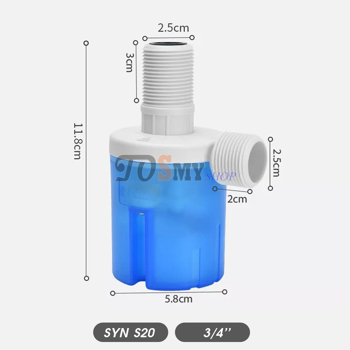 Phi 27 - Van Phao Cơ Tự Ngắt Nước – Phao Cơ Thông Minh Thế Hệ Mới – Phao cơ đứng ren 3/4’’  Mẫu mới 2023