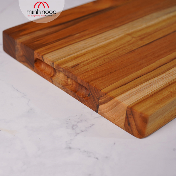 Thớt gỗ Teak ghép ngang, hình chữ nhật 20x30x2,5 cm - MSP CG01. Dùng cắt, thái, khay trưng bày thực phẩm.