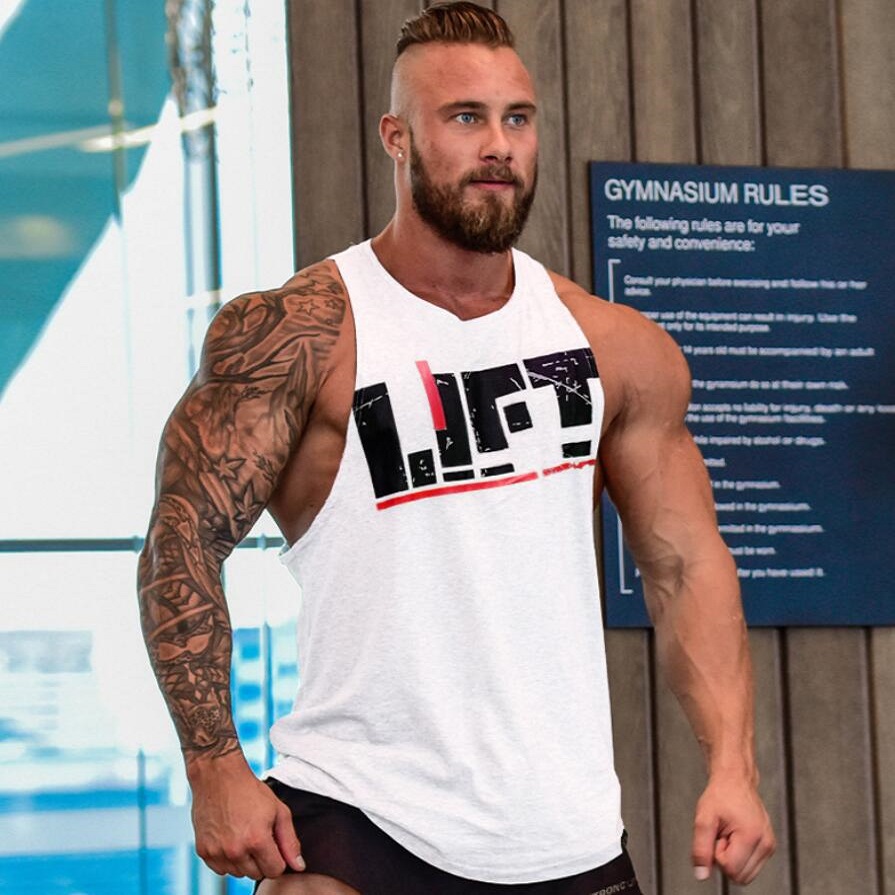 Áo Tập Gym Ba Lỗ Rộng Nách Nam Cotton SA471