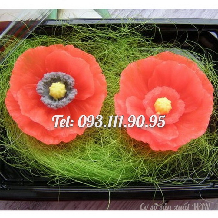 Khuôn rau câu silicon hoa Poppy loại 8 cm – Mã số 1692