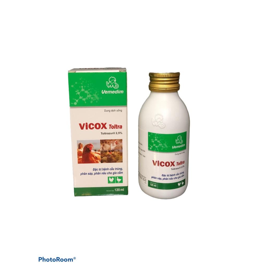 Dung dịch Vicox Toltra - Phòng Và Diệt Cầu Trùng Gà Đá, Gà Vườn, Vịt 120ml