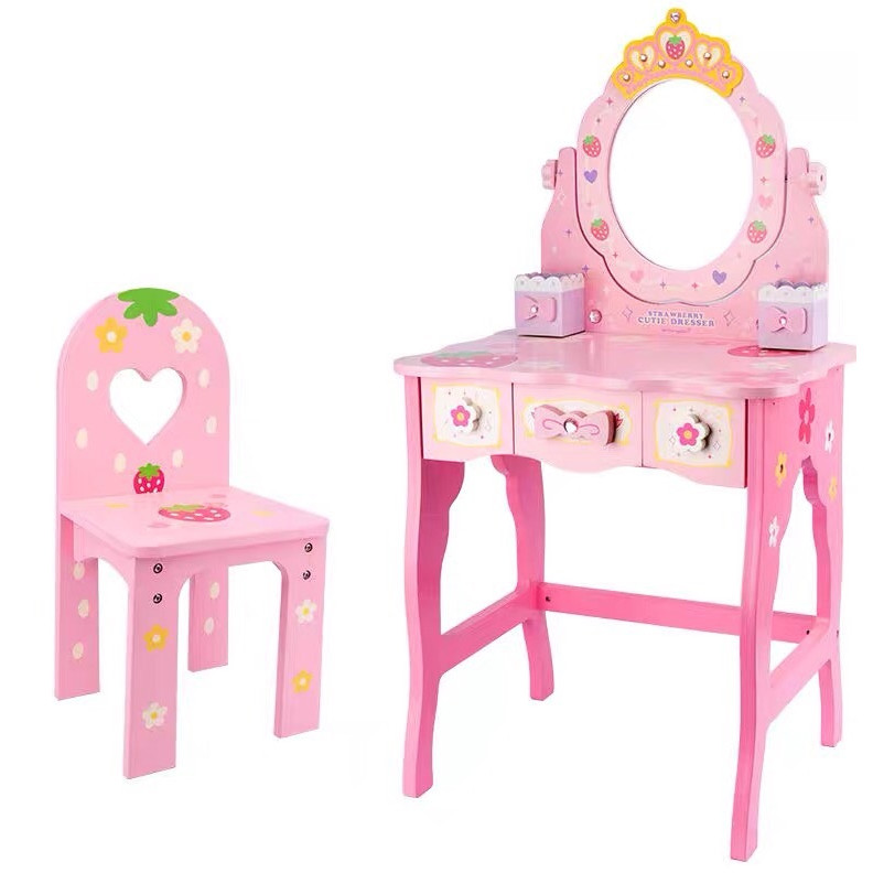 Đồ chơi Bàn trang điểm dâu tây bằng gỗ 93.5cm