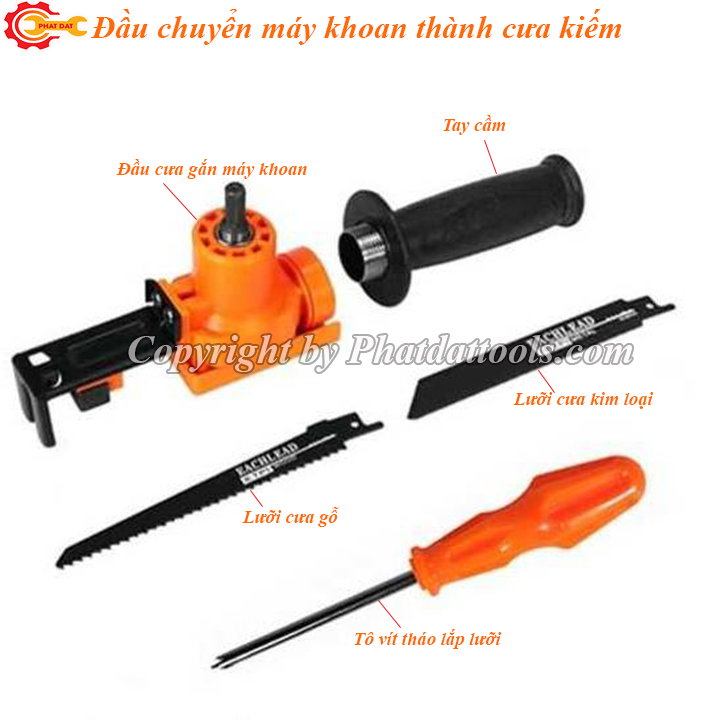 Đầu chuyển máy khoan thành máy cưa kiếm tiện lợi