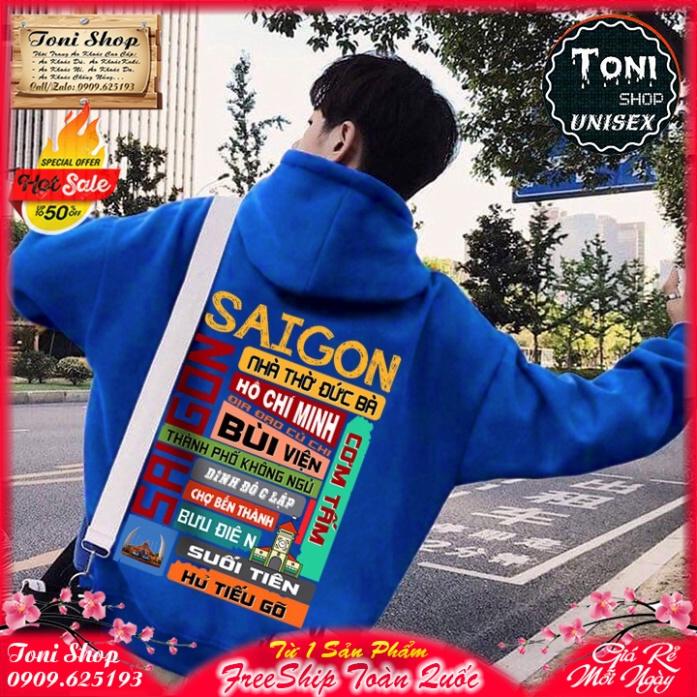 ÁO HOODIE SÀI GÒN ƠI - In Pet Siêu Bền Siêu Đẹp - Full Size Full Màu (HD8000 - Kèm Ảnh Thật) (TONI SHOP)