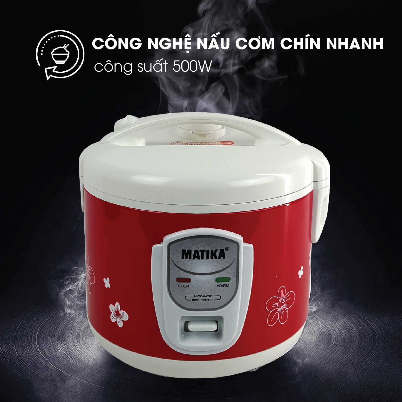 Nồi Cơm Điện MATIKA 1.5L MTK-RC1212 - Hàng chính hãng