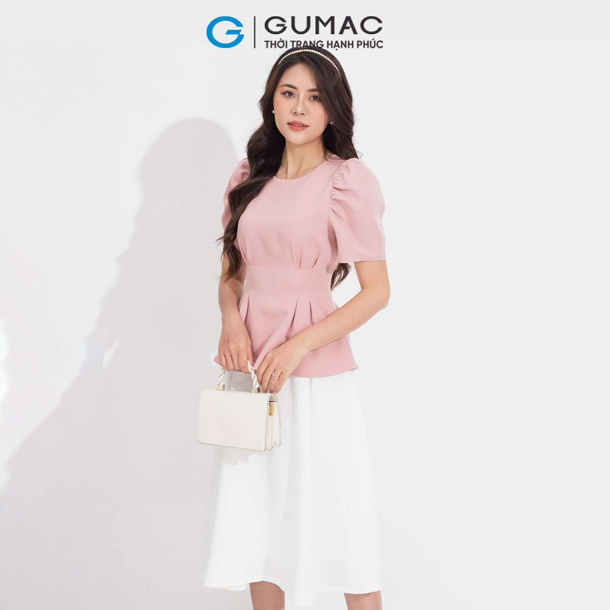 Áo peplum tay nhún GUMAC AD05082