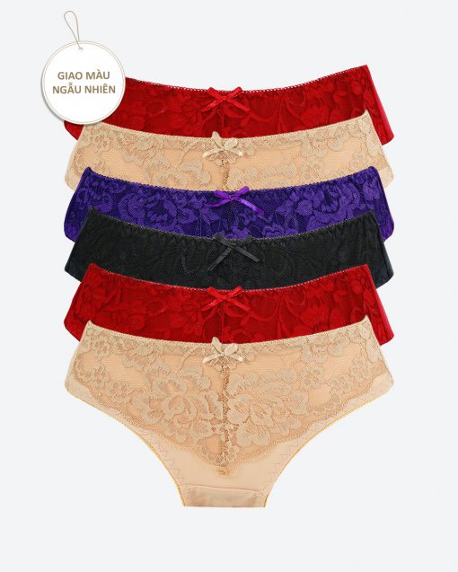 Combo 10 Quần lót nữ thun lạnh phối ren mềm mại, quyến rũ, thoáng mát