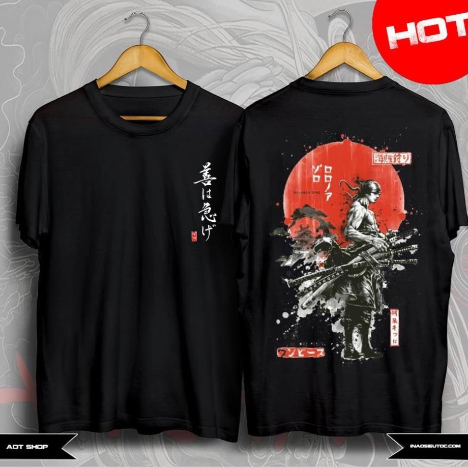 Mẫu áo thun Roronoa Zoro & One Piece Màu Đen "Cực Cool, Cực Ngầu" - Áo ANime One Piece giá rẻ độc đẹp
