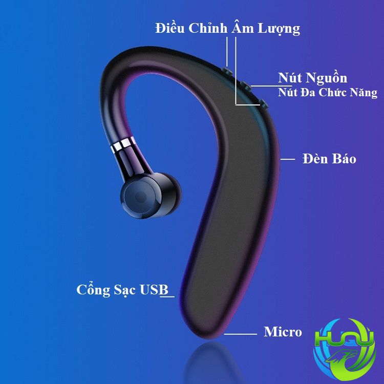 Tai Nghe Tài Xế Giá Rẻ Huqu HQ-S109 Thiết Kế Xoay 180 Độ - Hàng Chính Hãng